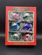 RADKO SHINY BRITE JUBLIANT JOLLY SIGNATURE FLOCK 3" ORNAMENT SET OF 6 4025111