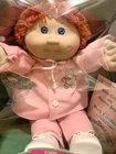 Vintage Cabbage Patch Kids Doll In Box Red Hair Pink Teddy Bear Outfit And Hat