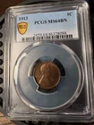 1913 P 1C Lincoln Wheat Cent PCGS MS64 BROWN - NICE CARTWHEEL LUSTER !!