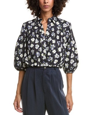 Cinq À Sept Mini Tossed Poppies Elysa Top Women's