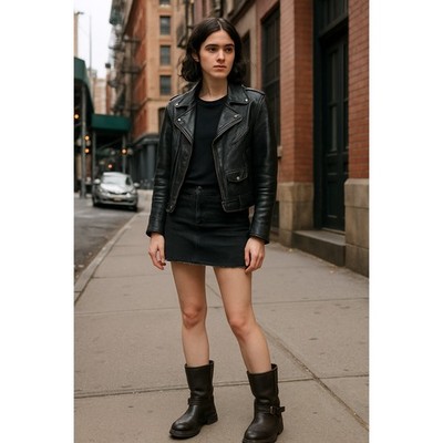 Vintage Buffalo Leather Moto Buckle Boots Women s Size 38 Brown Y2K Biker Style