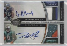 2011 Topps Platinum 2/25 DeMarco Murray Daniel Thomas Dual Patch Auto 2u3