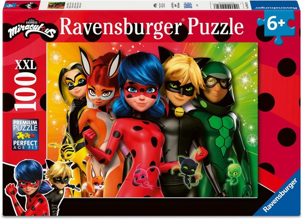 100 Teile Ravensburger Kinder Puzzle Xxl Miraculous Ladybug Auf Mission 12004172-image
