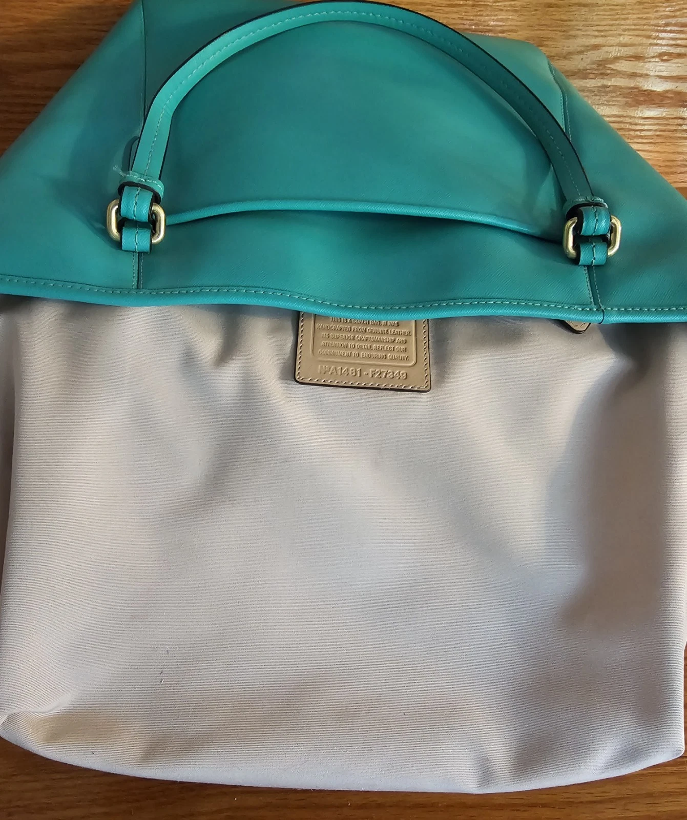 Borsa Coach Peyton Saffiano in pelle con zip tote bag n.A1481 F27349 verde