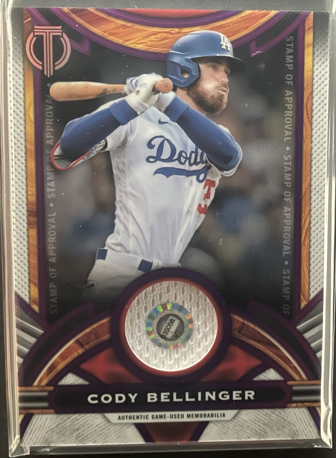 2023 Topps Tribute Stamp of Approval Relics Cody Bellinger #SOA-CB Purple /50