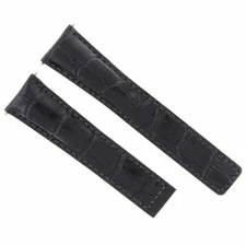20/16MM LEATHER STRAP BAND FOR TAG HEUER MONZA CR2113-0 FIT FC5013, FC5111 BLACK