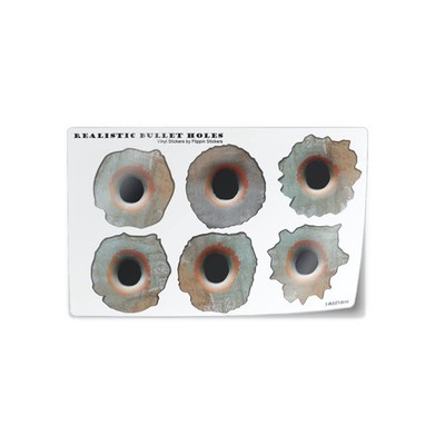 Realistic Bullet Hole (Bullethole) 3D Stickers - Large Caliber Rusty Look... 