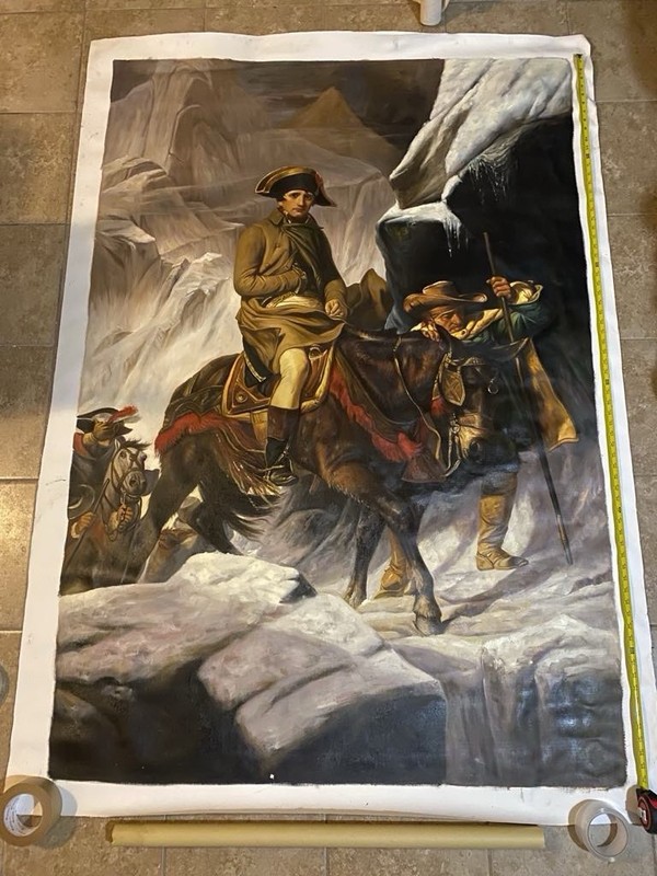 Hand Painted Canvas Replica “Bonaparte Crossing The Alps” By Paul Delaroche. Big