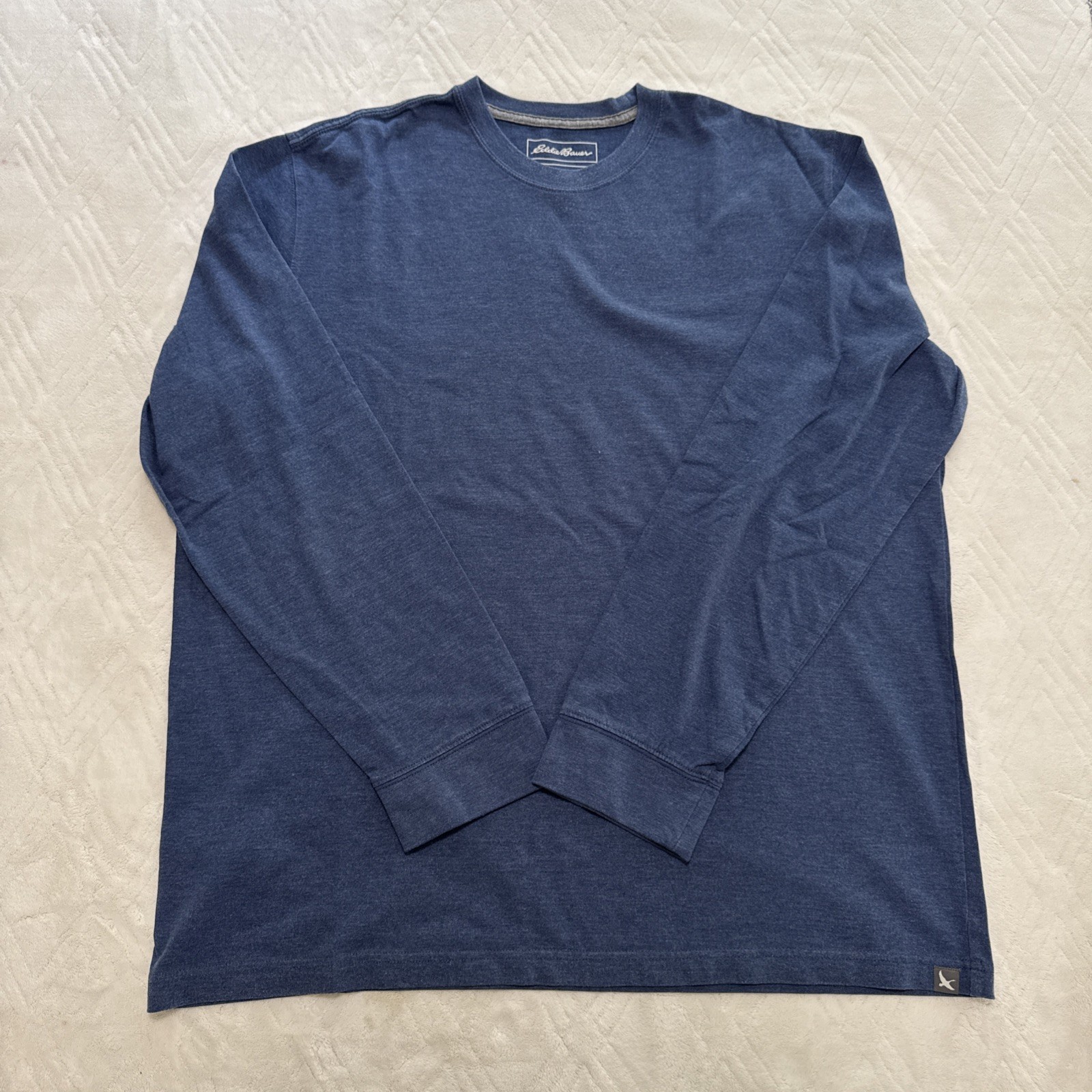 Eddie Bauer Long Sleeve Crew Neck T Shirt Blue  XL