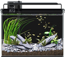 5 Gallon Fish Tank Aquarium Kit with Filter, LED Light with Timer, Siphon Vacuum