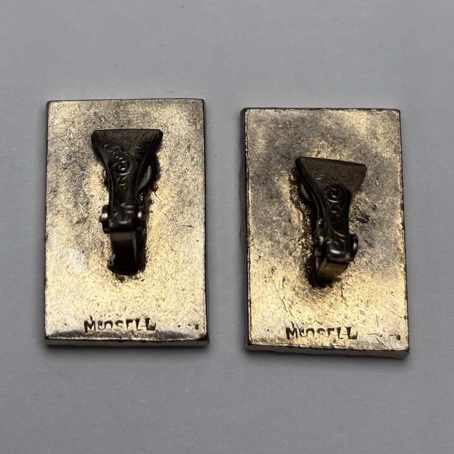 Morsell Rectangular Signed Unknown Metal Clip on … - image 1