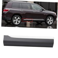 Rear Door Lower Molding Trim Panel with Chrome Trim Fit for Highlander 2011