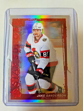 Jake Sanderson Red Die Cut Star Surge 2023-24 Upper Deck Series 1
