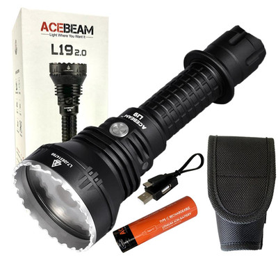 Acebeam L19 2.0 Long Range Flashlight Osram KW CULPM1.TG White Led -Throw 1300M 