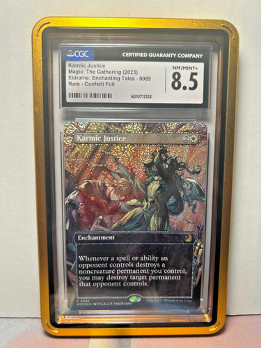 *MTG Eldraine Enchanting Tales Confetti Foil Karmic Justice CGC NM/MINT+ 8.5*