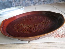 Keramik Pizzateller braun mit Motiv Durchmesser 27 cm 