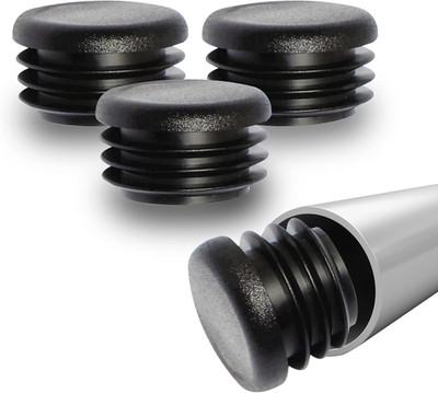 1'' (25.4Mm) Outer Diameter Ribbed Plastic Hole Plugs, round Black Metal Tubing E