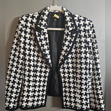 Kasper Black and White Textured Blazer