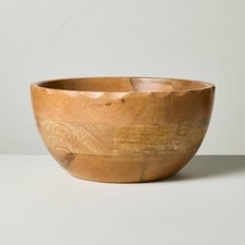 Medium Carved Edge Wood Bowl Mid Tone
