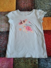 Topolino Mädchen T-Shirt Kurzarm mit Schildkröte-Motiv, hellblau, Gr. 128