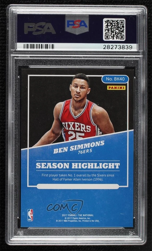 2017 Panini National Convention Rookies /399 Ben Simmons #BK40 PSA 10 GEM MT - Image 2 of 2