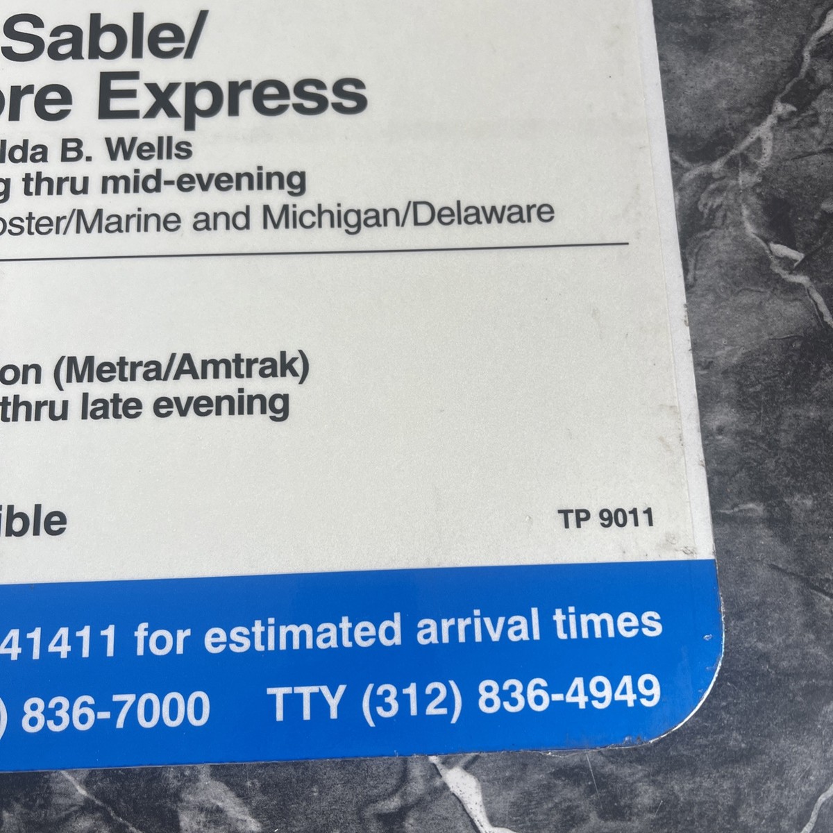 City Of Chicago CTA Metal Sign 18 x24 Bus Two S/D Foster Lake