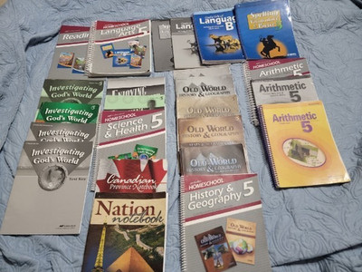 Abeka 5th Grade Math Arithmetic Language Reading History Science HUGE Lot of 24