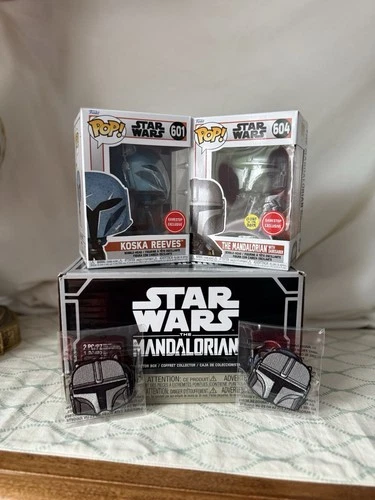 Funko Pop! Star Wars – The Mandalorian with Darksaber #604 & Koska Reeves #601