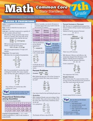 Math Common Core 7Th Grade (Quick Study: Academic) - Paperback - VERY GOOD