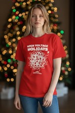 National Lampoons Christmas Vacation "High Voltage Holidays" Red Graphic T-Shirt