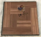 DANNY MANNING HAND SIGNED & FRAMED KANSAS JAYHAWKS LOGO FLOOR TILE W/COA