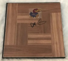 DANNY MANNING HAND SIGNED & FRAMED KANSAS JAYHAWKS LOGO FLOOR TILE W/COA