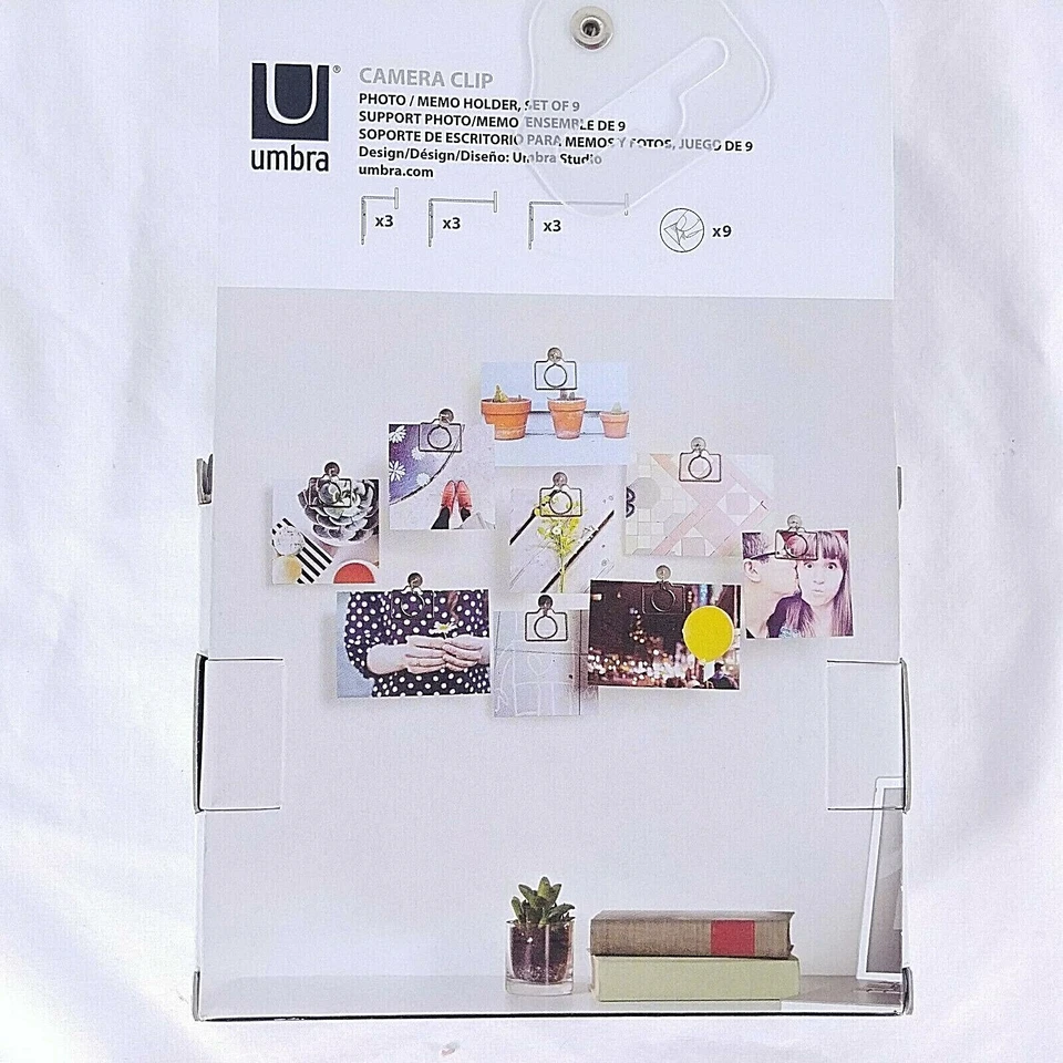Umbra Photo Memo Holder Camera Clip Box Of 9 Metal Stands NEW - Image 3 of 4