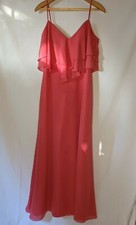 Sorella Vita Pink Ruffle Tank Long Dress Size 12