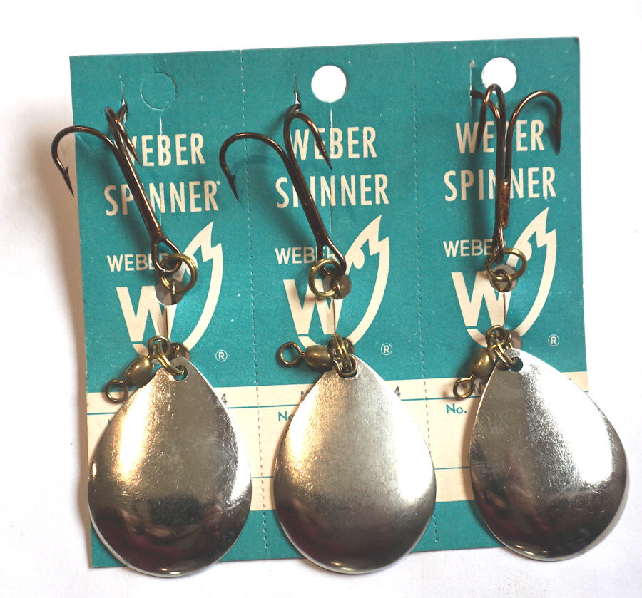 Weber Colorado Spinners, TOTAL OF 12 LURES, Size 4 Blade, Nickel, USA Made #N3 - Image 3