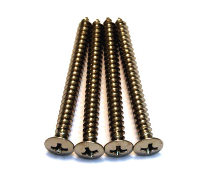 (4) Gotoh Cosmo Black Neck Plate Mounting Screws Fender  Guitar/Bass GS-0005-093