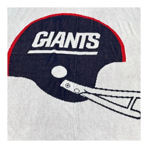 Vintage New York Giants NFL Helmet Woven Throw Tapestry Blanket 58 " X 67 " - Picture 2 of 4
