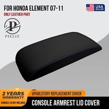 Console Lid Armrest Cover Leather For Honda Element 2007-2010 Blue Stitch