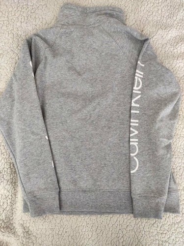 Calvin Klein Performance Logo Fleece Jacket 1/2 zip Gris Mujer PFST1896 M - Imagen 7 de 9