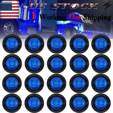 20Pack 3/4" Blue Side Marker LED Light Flush Mount Bullet Light Trailer Truck RV