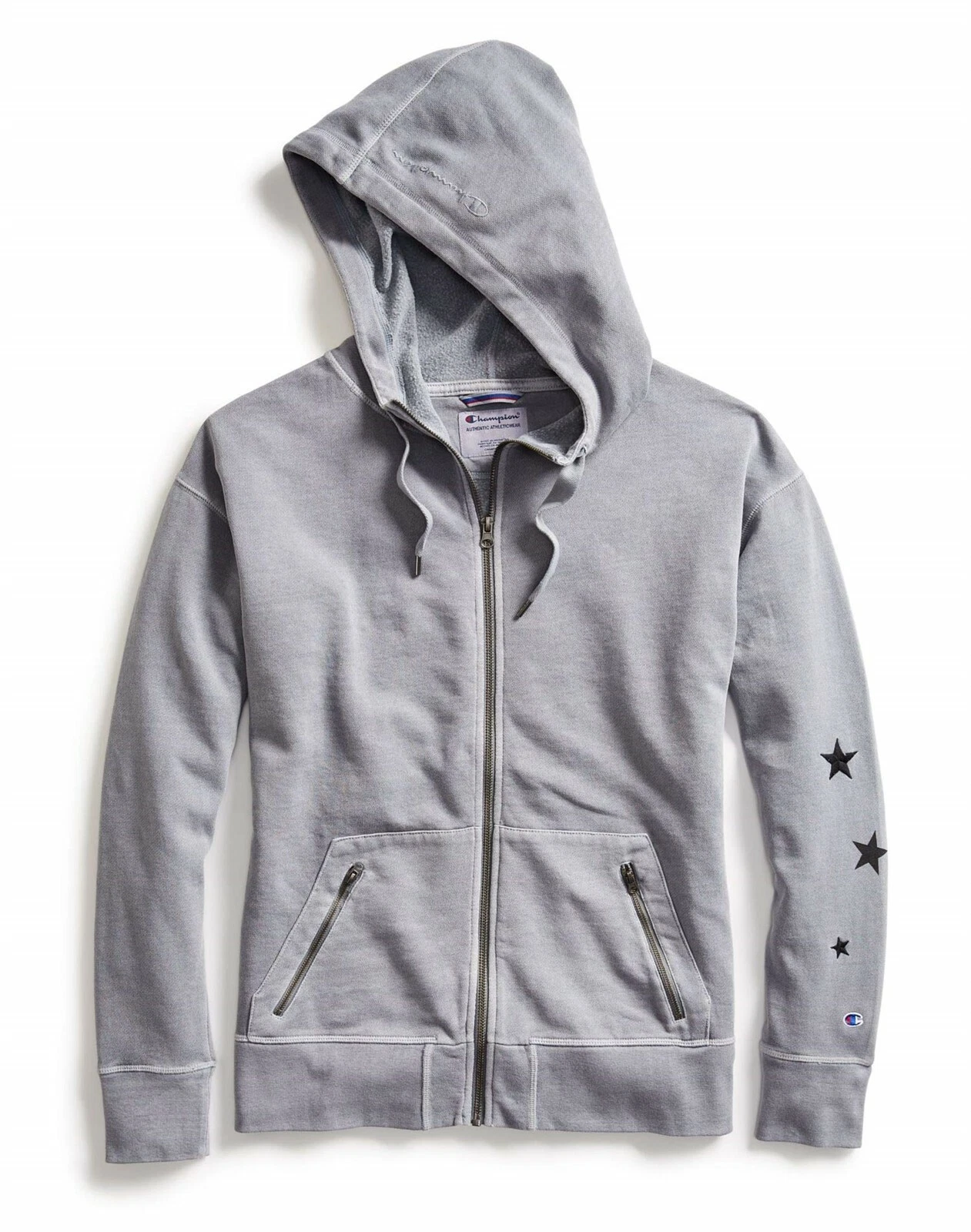 VETEMENTS Felpa con cappuccio e zip Champion J4435 donna Heritage vintage in pile tinta NUOVA!!