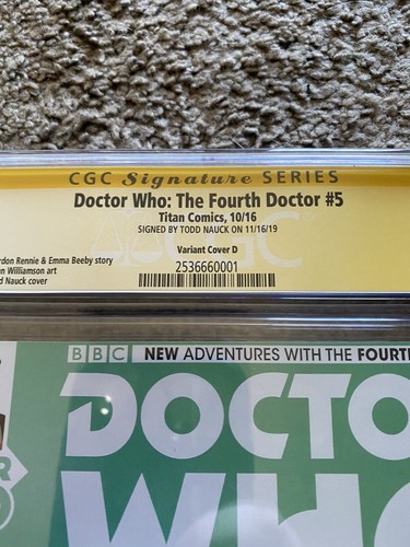 DOCTOR WHO: 4TH DOCTOR (2016 Series) #5 D NAUCK 9.8 SS CGC Signed By Todd Nauck - Picture 2 of 5