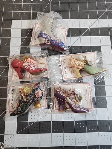5 Ashton Drake Galleries Stepping In Time Ornaments With Tags And Certificates