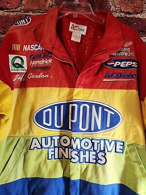 Vintage Jeff Gordon Rainbow NASCAR Jacket DuPont Mens Sz L CR | eBay