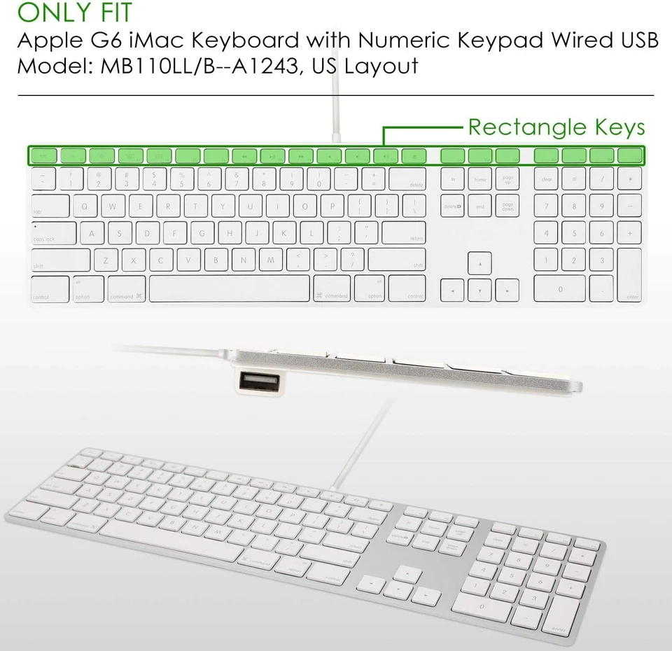 Cubierta de teclado transparente reutilizable para iMac A1243 de tamaño completo - delgada y protectora Foto 4 de 4