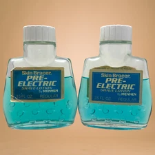 Lot 2 x Vintage 90's Mennen Skin Bracer Pre-Electric Shave Lotion Blue 80% Full