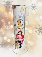 Disney Beautiful Princesses Set of 4 Stackable Mugs