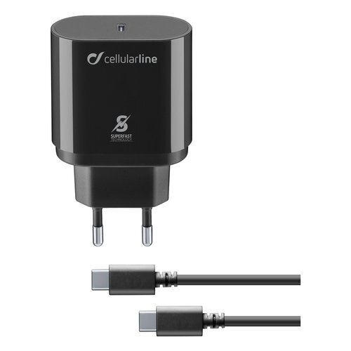 Cellular Line Caricabatterie USB Type-C SUPER FAST CHARGER KIT 25W Power