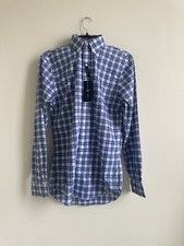 Ralph Lauren Men's Slim Fit Poplin Shirt In Blue White Plaid Size S 125