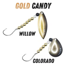 Gold Candy Worm Harness Spinner Lure for Fishing and Targets WALLEYE